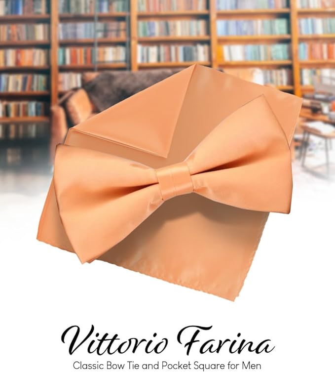 Vittorio Farina Men's Satin Bow Tie &amp; Pocket Square in Gift Box