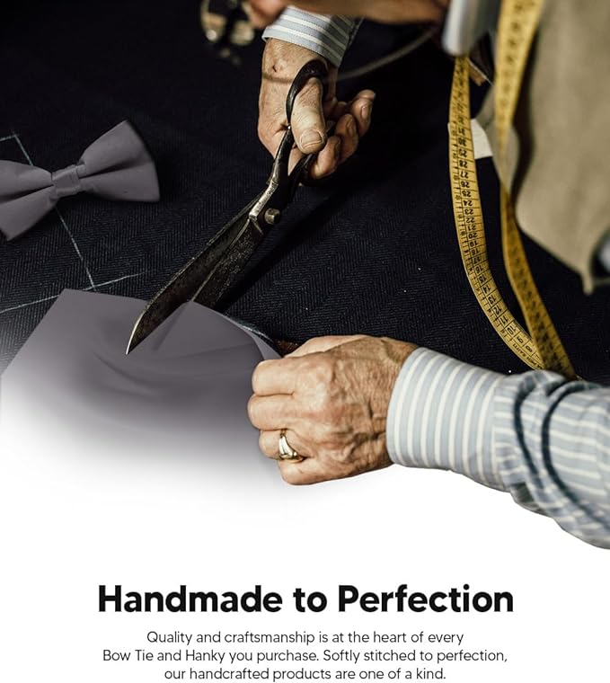 Vittorio Farina Men's Satin Bow Tie &amp; Pocket Square in Gift Box