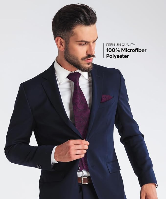 Vittorio Farina Men's Woven Paisley Necktie &amp; Pocket Square