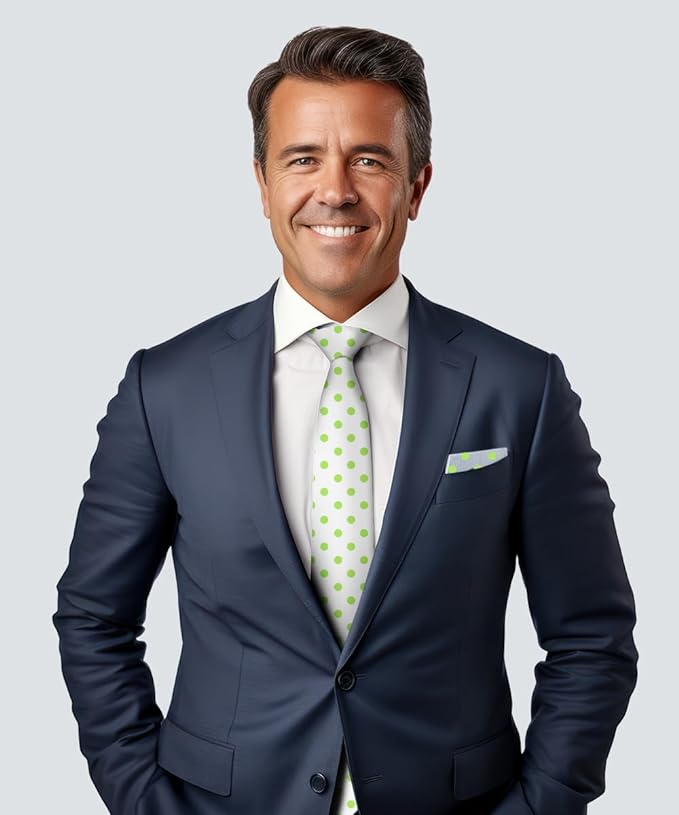 Vittorio Farina Men's Polka Dot Satin Necktie &amp; Pocket Square