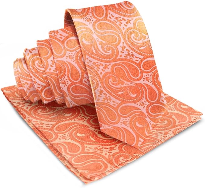 Vittorio Farina Men's Woven Paisley Necktie &amp; Pocket Square