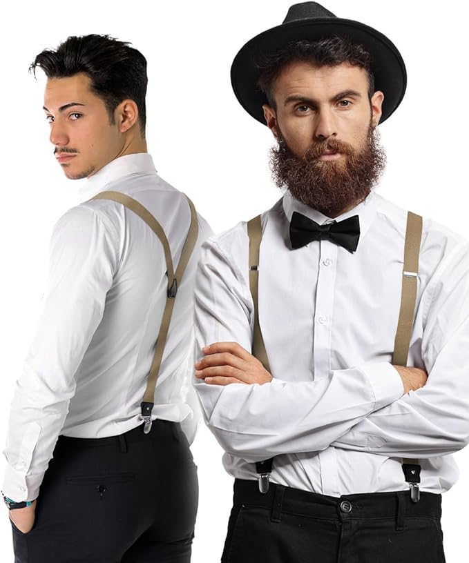 Vittorio Farina Men's Convertible Suspender in Gift Box: 70% Polyester &amp; 30% Elastomer