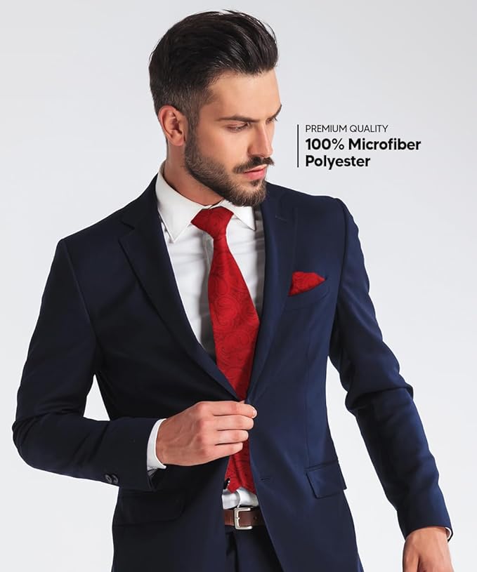 Vittorio Farina Men's Woven Paisley Necktie &amp; Pocket Square