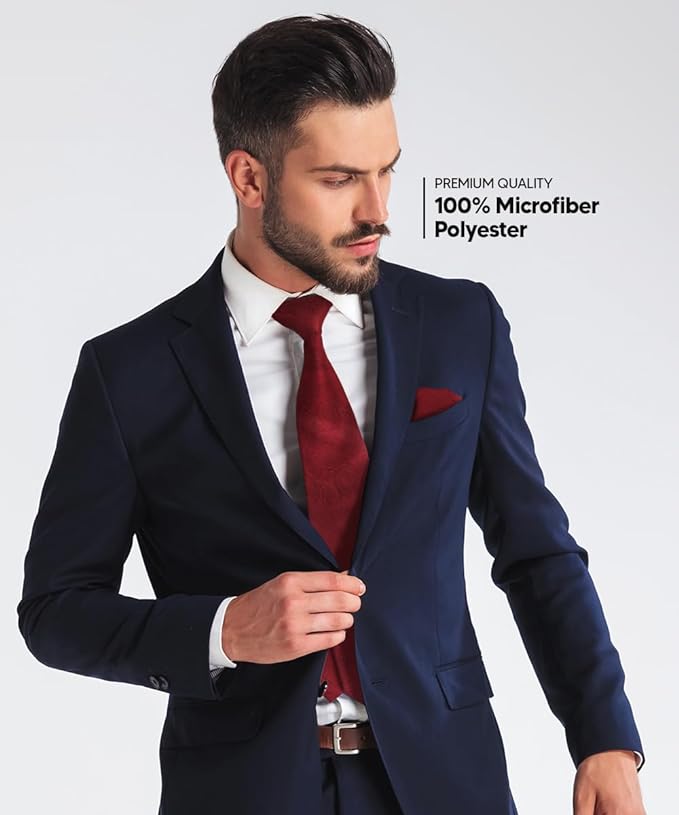 Vittorio Farina Men's Woven Paisley Necktie &amp; Pocket Square