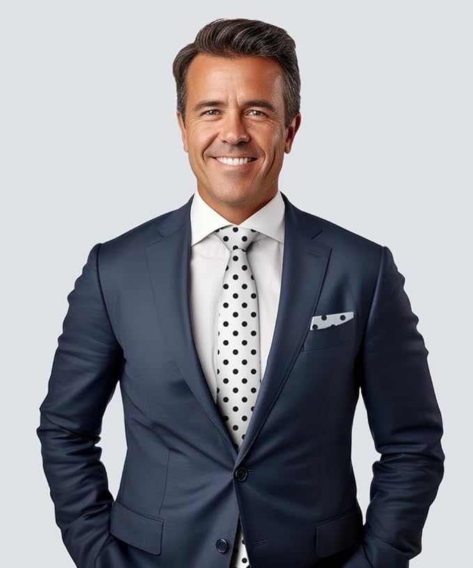 Vittorio Farina Men's Polka Dot Satin Necktie &amp; Pocket Square