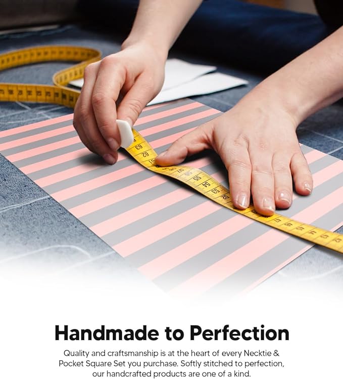 Vittorio Farina Men's Striped Satin Necktie &amp; Pocket Square