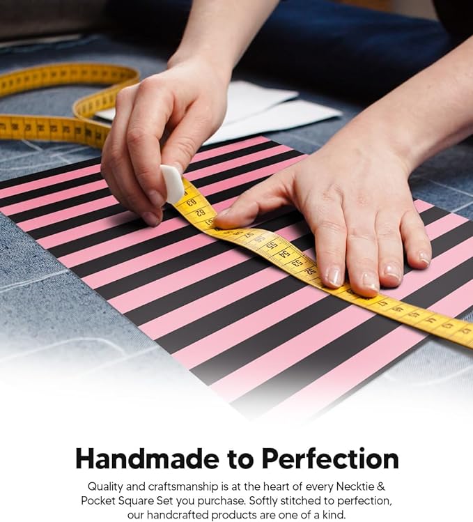 Vittorio Farina Men's Striped Satin Necktie &amp; Pocket Square