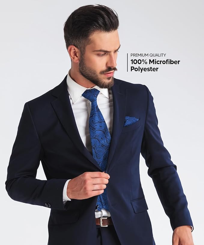 Vittorio Farina Men's Woven Paisley Necktie &amp; Pocket Square