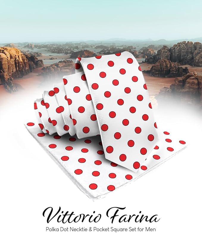 Vittorio Farina Men's Polka Dot Satin Necktie & Pocket Square