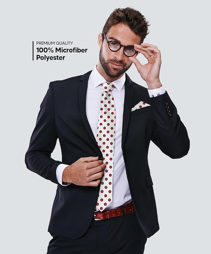 Vittorio Farina Men's Polka Dot Satin Necktie &amp; Pocket Square