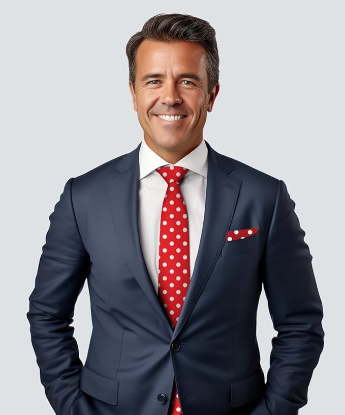 Vittorio Farina Men's Polka Dot Satin Necktie &amp; Pocket Square