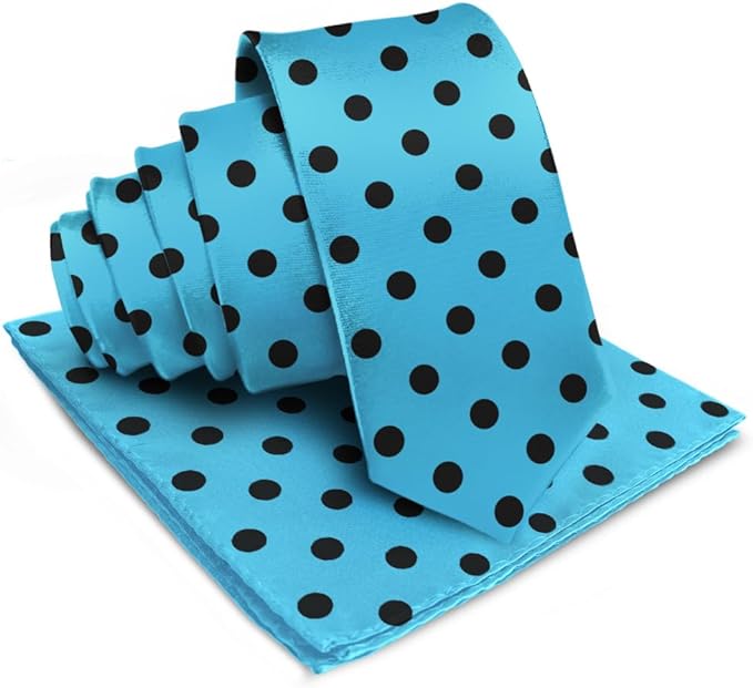 Vittorio Farina Men's Polka Dot Satin Necktie &amp; Pocket Square