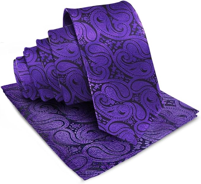 Vittorio Farina Men's Woven Paisley Necktie &amp; Pocket Square