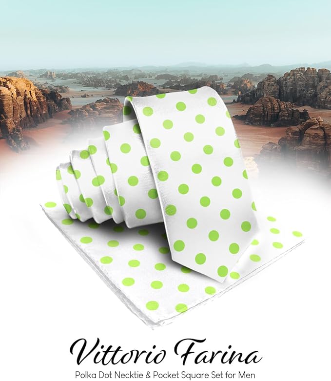 Vittorio Farina Men's Polka Dot Satin Necktie & Pocket Square