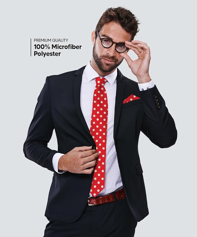 Vittorio Farina Men's Polka Dot Satin Necktie &amp; Pocket Square