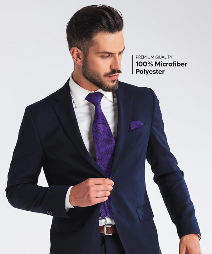 Vittorio Farina Men's Woven Paisley Necktie &amp; Pocket Square