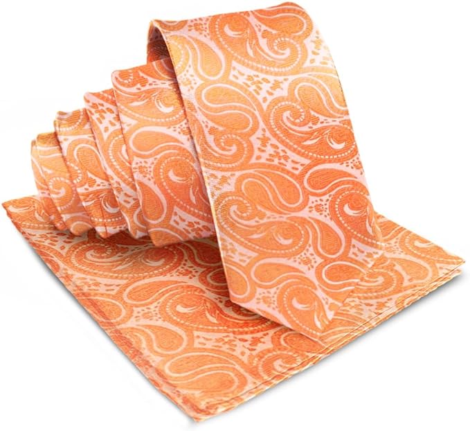 Vittorio Farina Men's Woven Paisley Necktie &amp; Pocket Square