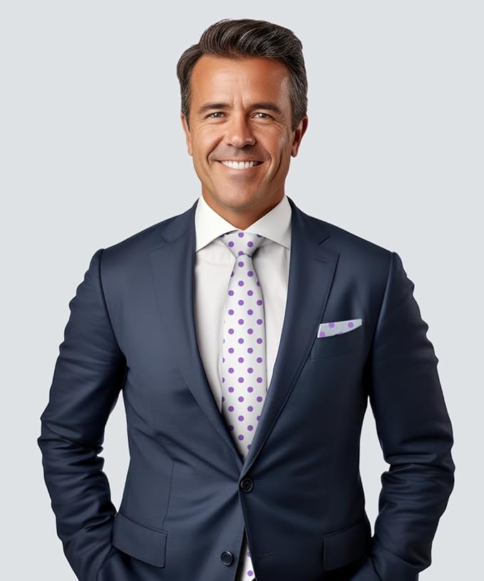 Vittorio Farina Men's Polka Dot Satin Necktie &amp; Pocket Square