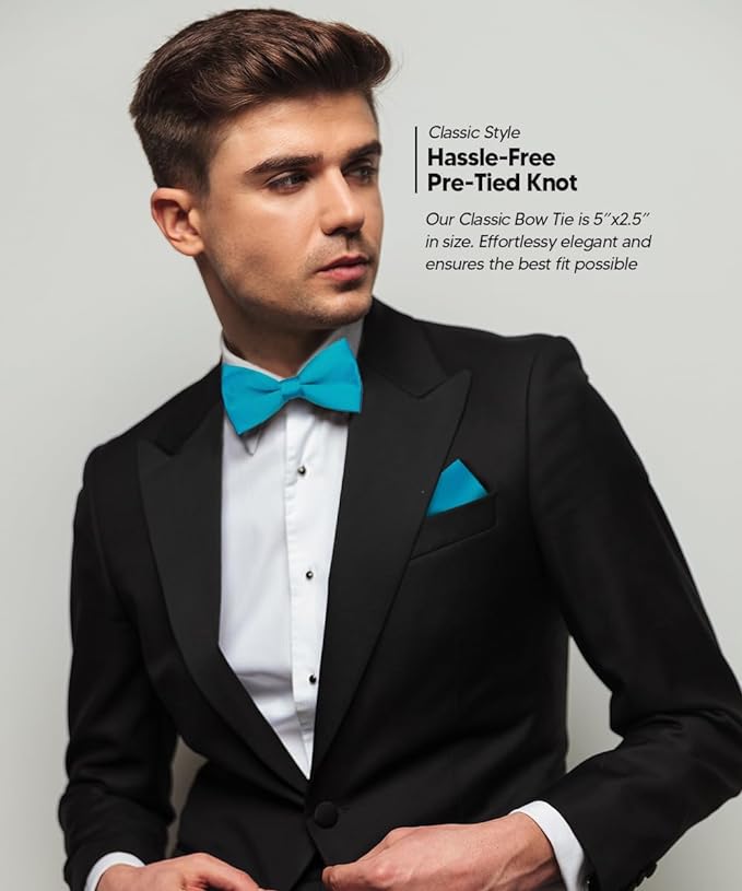 Vittorio Farina Men's Satin Bow Tie &amp; Pocket Square in Gift Box