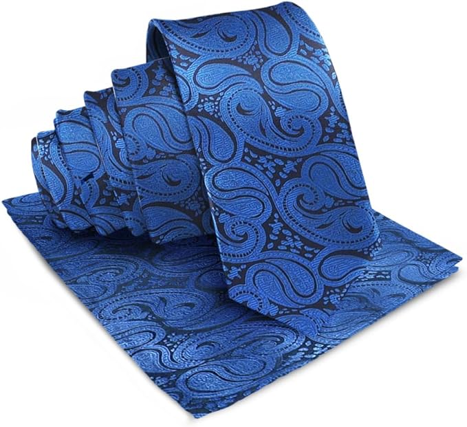 Vittorio Farina Men's Woven Paisley Necktie &amp; Pocket Square