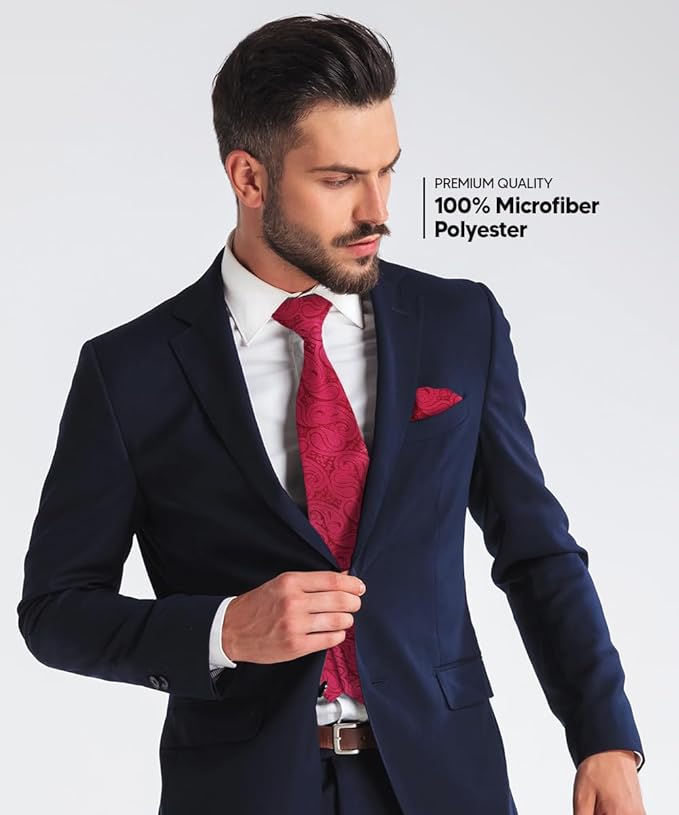 Vittorio Farina Men's Woven Paisley Necktie &amp; Pocket Square