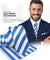 Vittorio Farina Men's Striped Satin Necktie & Pocket Square