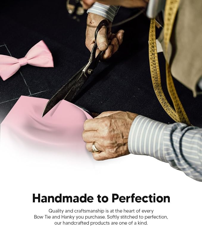 Vittorio Farina Men's Satin Bow Tie &amp; Pocket Square in Gift Box