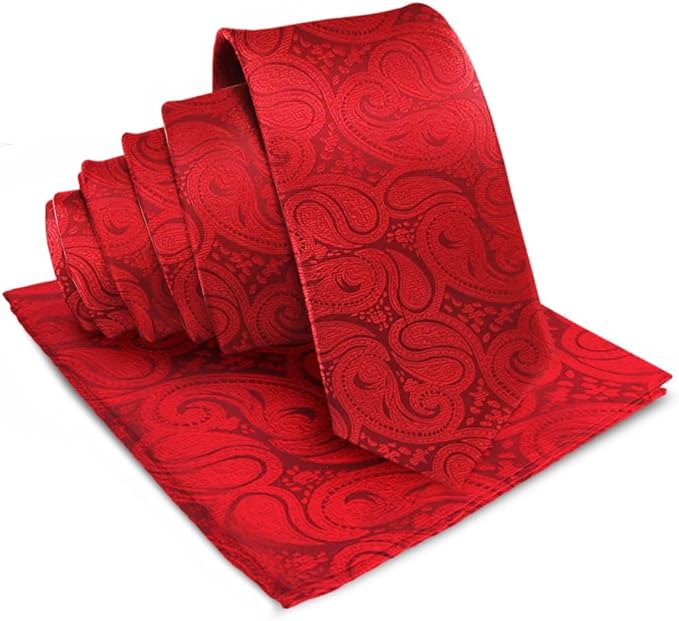 Vittorio Farina Men's Woven Paisley Necktie &amp; Pocket Square