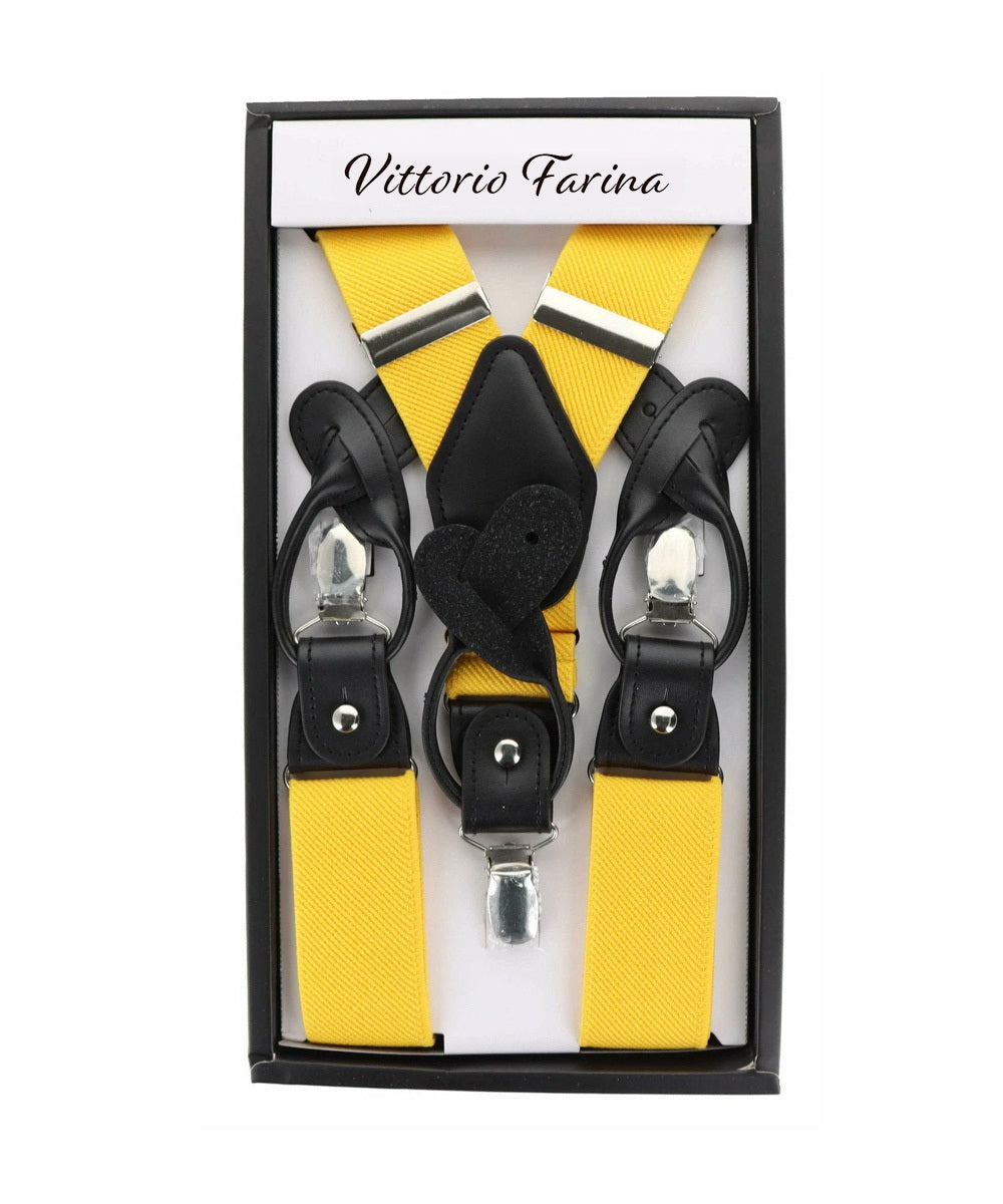 Vittorio Farina Men's Convertible Suspender in Gift Box: 70% Polyester &amp; 30% Elastomer