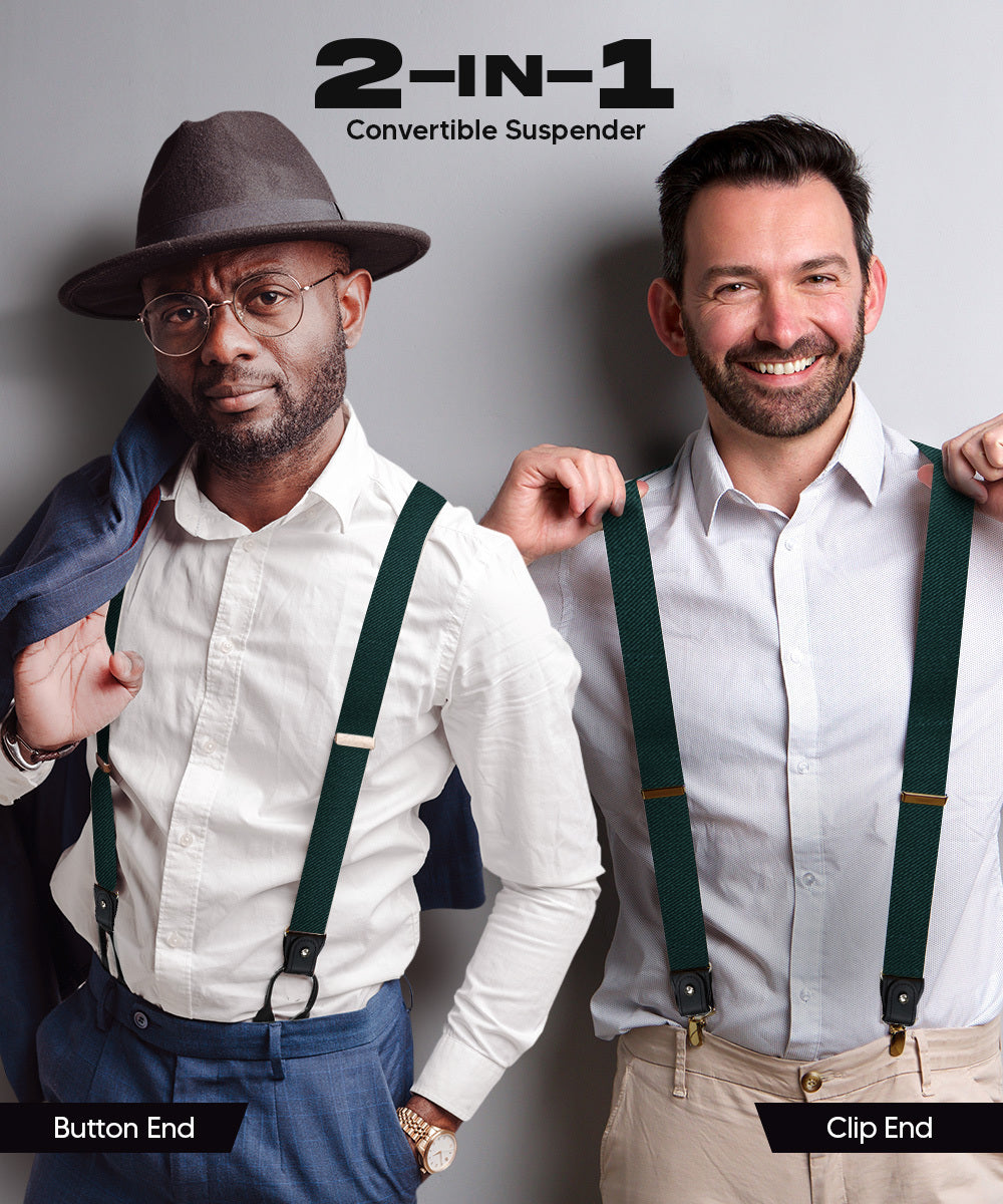 Vittorio Farina Men's Convertible Suspender in Gift Box: 70% Polyester &amp; 30% Elastomer