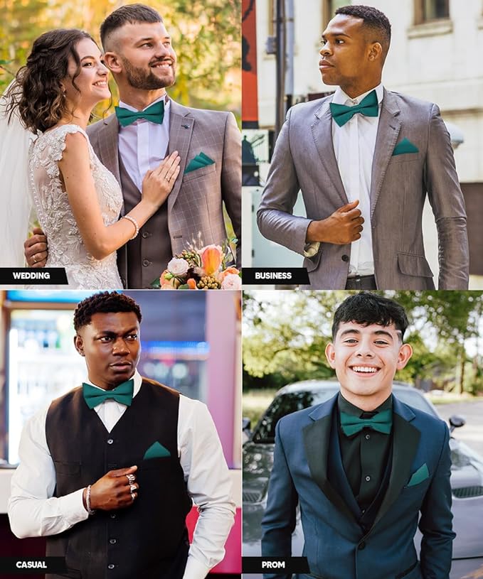 Vittorio Farina Men's Satin Bow Tie &amp; Pocket Square in Gift Box