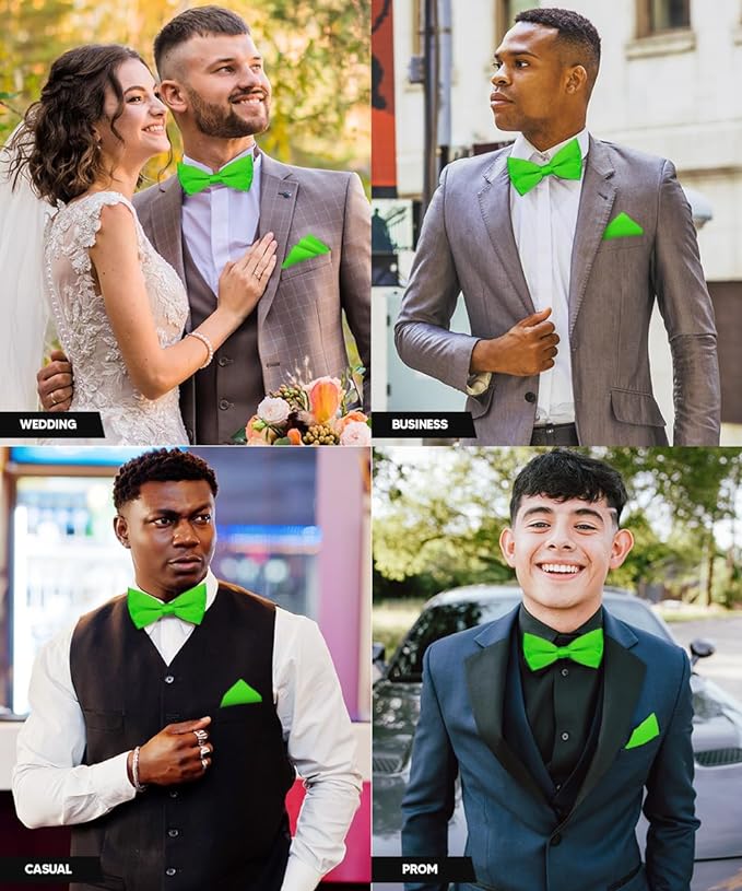 Vittorio Farina Men's Satin Bow Tie &amp; Pocket Square in Gift Box