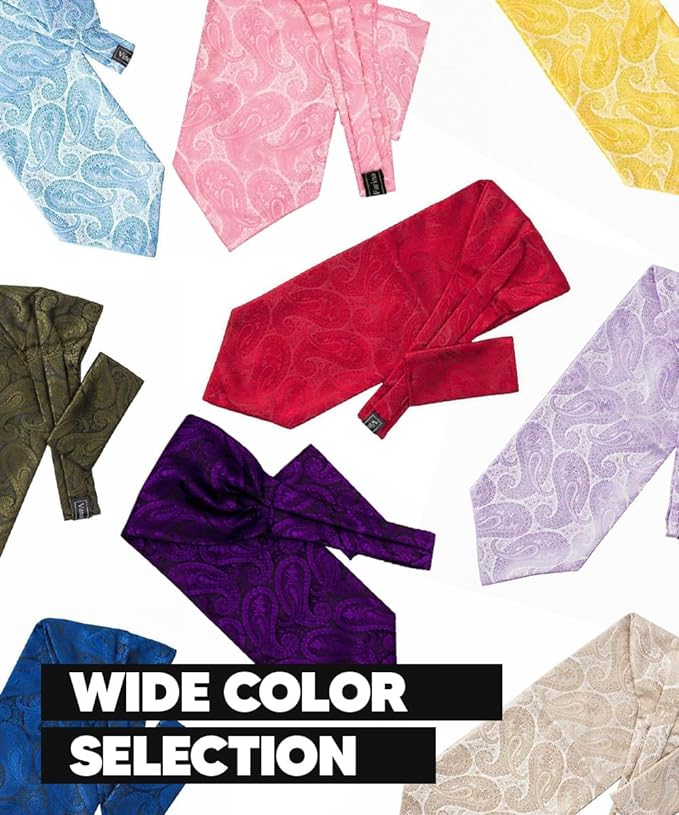 Vittorio Farina Men's Woven Paisley Ascot &amp; Pocket Square