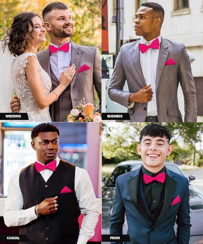 Vittorio Farina Men's Satin Bow Tie &amp; Pocket Square in Gift Box