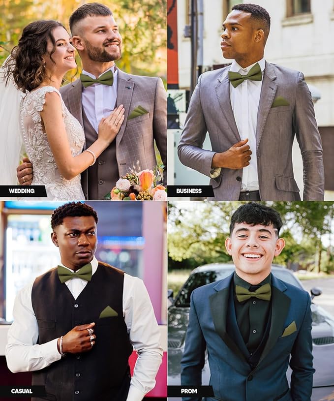 Vittorio Farina Men's Satin Bow Tie &amp; Pocket Square in Gift Box