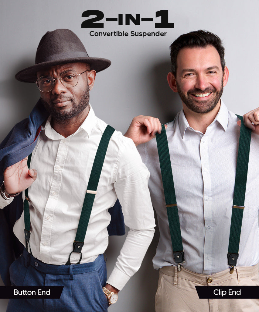 Vittorio Farina Men's Convertible Suspender in Gift Box: 70% Polyester &amp; 30% Elastomer