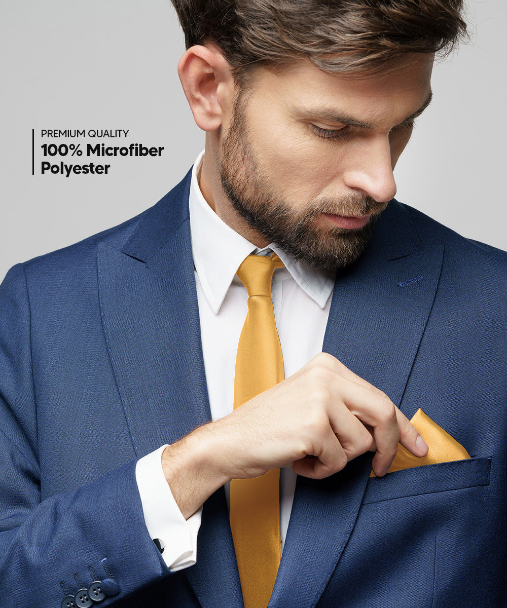 Vittorio Farina Men's Satin Necktie &amp; Pocket Square