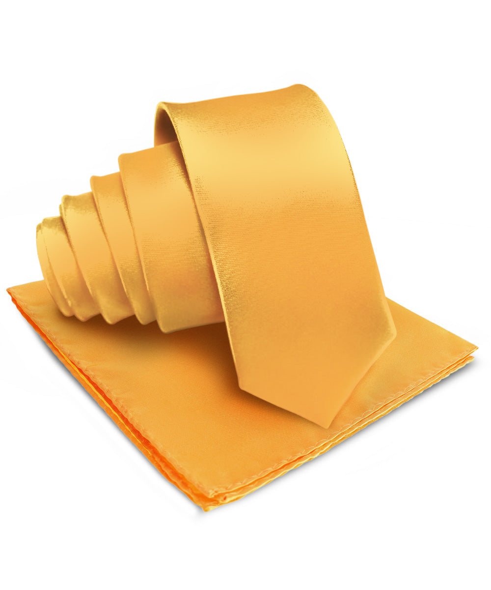 Vittorio Farina Men's Satin Necktie &amp; Pocket Square