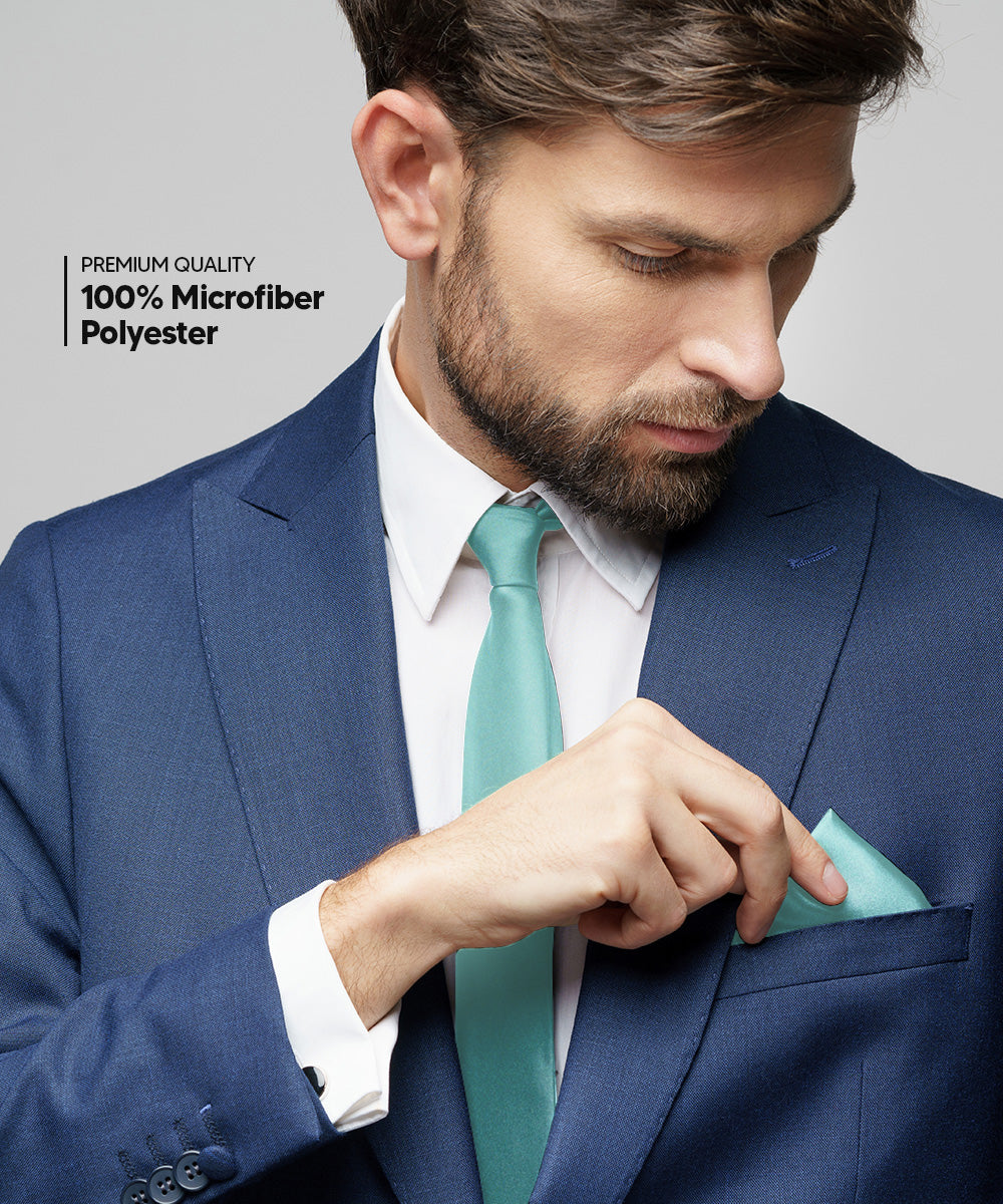 Vittorio Farina Men's Satin Necktie &amp; Pocket Square