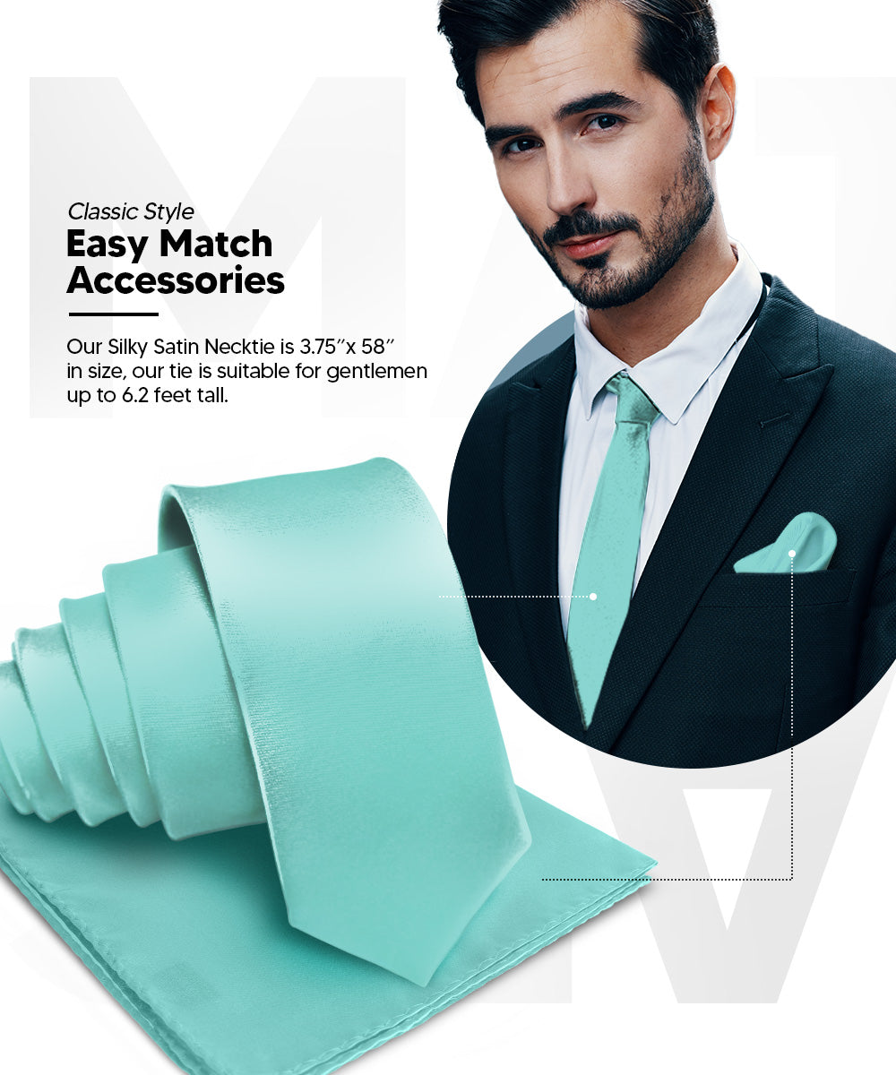 Vittorio Farina Men's Satin Necktie &amp; Pocket Square