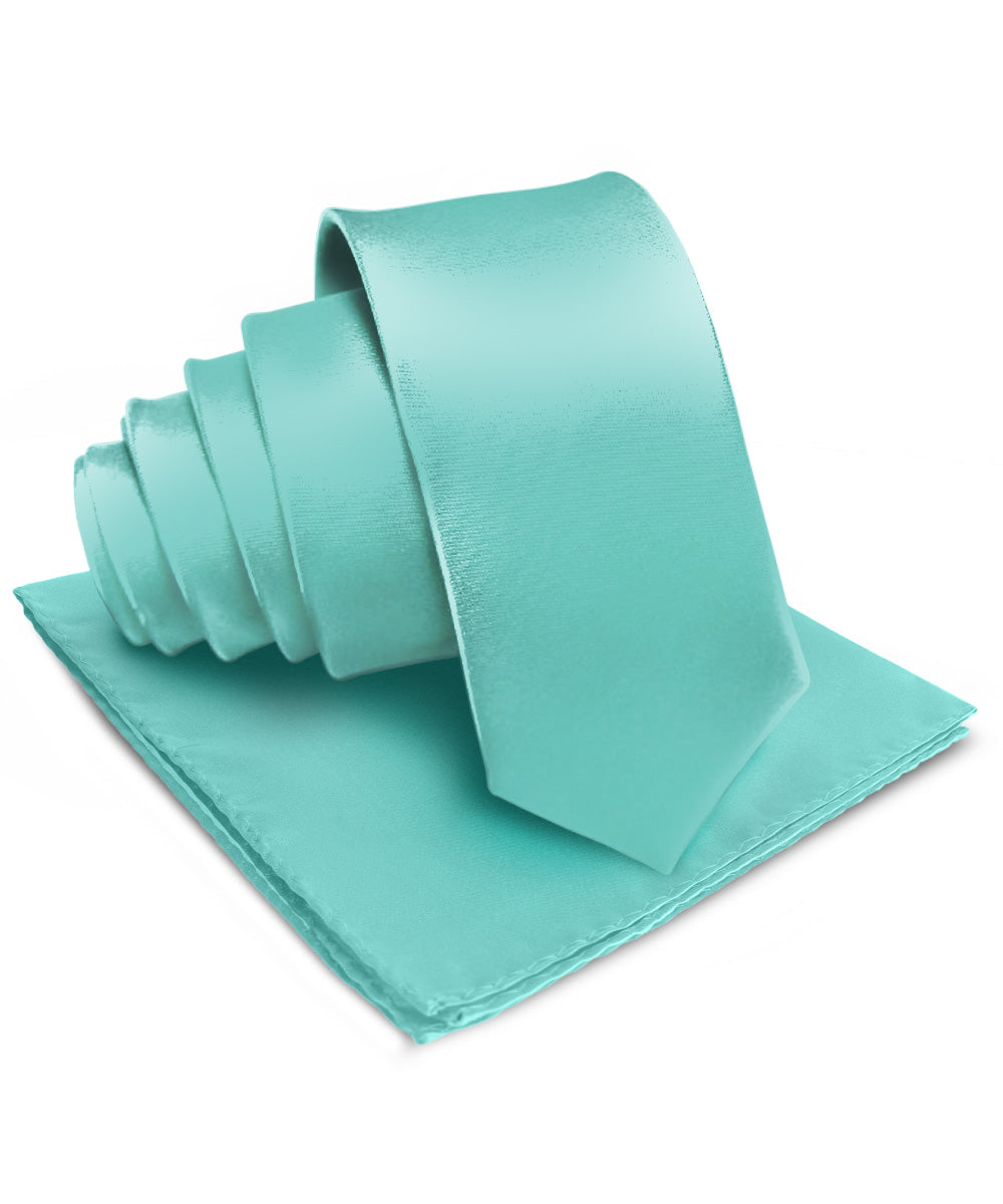 Vittorio Farina Men's Satin Necktie &amp; Pocket Square