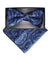 Vittorio Farina Men's Paisley Design Satin Bow Tie & Pocket Square in Gift Box