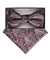 Vittorio Farina Men's Paisley Design Satin Bow Tie & Pocket Square in Gift Box
