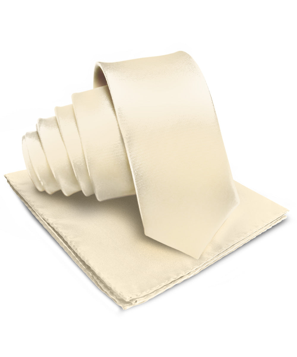 Vittorio Farina Men's Satin Necktie &amp; Pocket Square