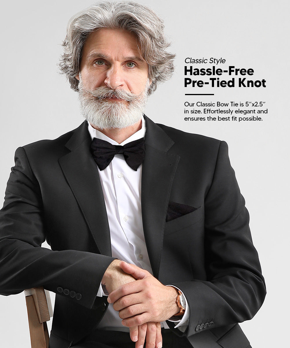 Vittorio Farina Men's Velvet Teardrop Bow Tie &amp; Pocket Square in Gift Box