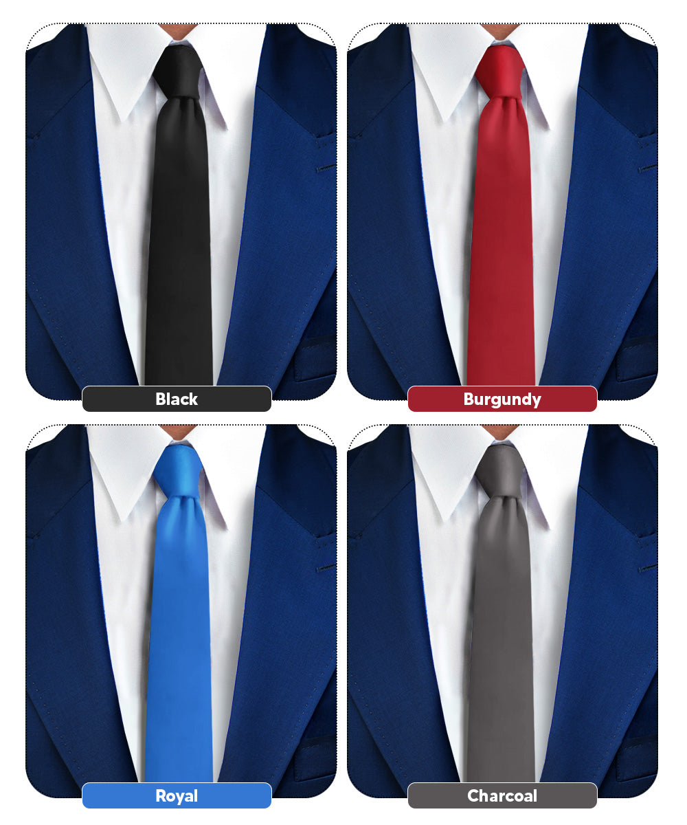 Vittorio Farina Men's Satin Skinny Necktie (Multipack)