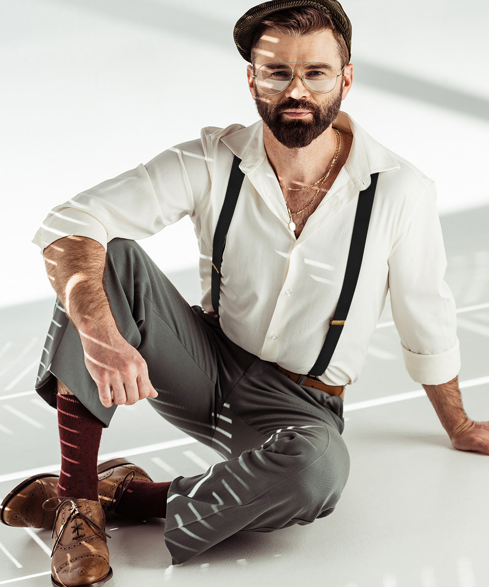 Vittorio Farina Men's Convertible Suspender in Gift Box: 70% Polyester &amp; 30% Elastomer