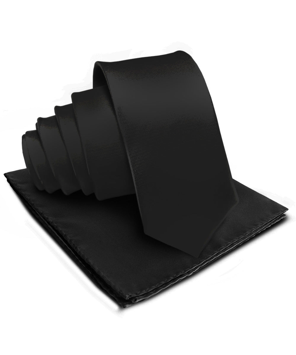 Vittorio Farina Men's Satin Necktie &amp; Pocket Square