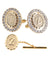 Vittorio Vico Bling Initial Cufflinks & Tie Tack Set in Gift Box