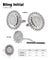 Vittorio Vico Bling Initial Cufflinks & Tie Tack Set in Gift Box